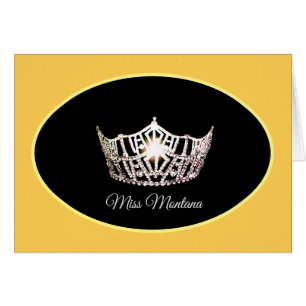 Miss América Silver Crown Note Card-Yellow