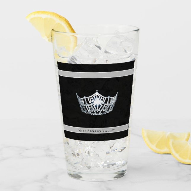 Miss América Silver Crown y Custom Name Glass (Anverso (hielo))