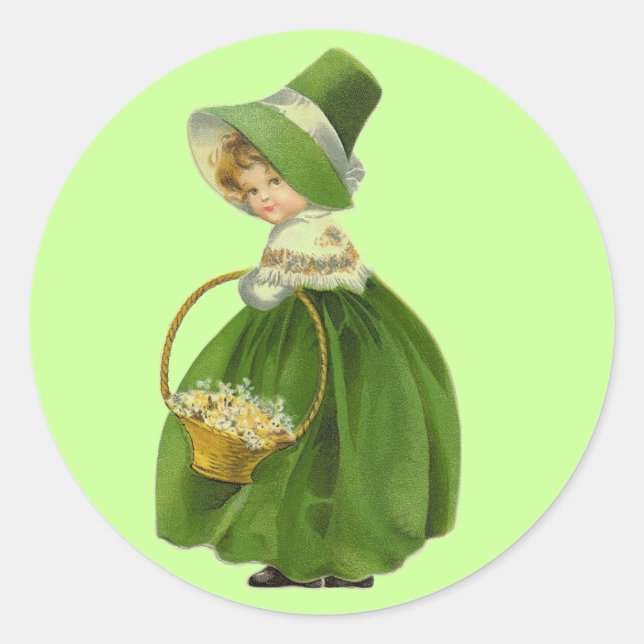 Miss Irlandesa Vintage Pegatina (Anverso)