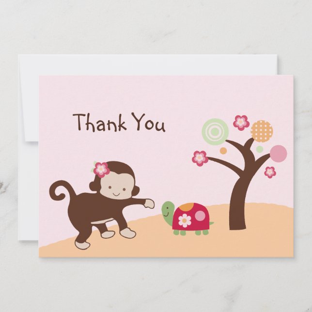 Miss Monkey Chica Tarjeta de agradecimiento (Anverso)