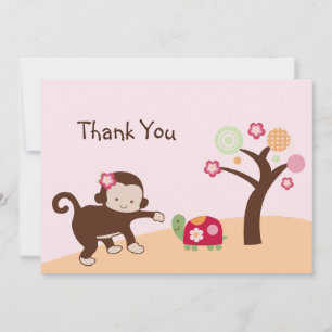 Miss Monkey Chica Tarjeta de agradecimiento