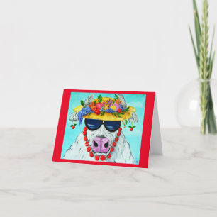 Miss Thelma las tarjetas en blanco de la vaca feli