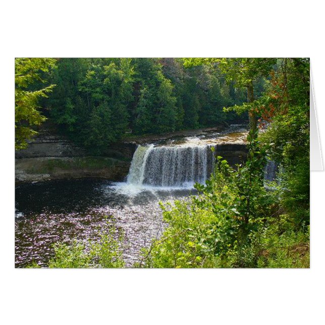 Miss You Card Upper Tahquamenon Falls Michigan (Anverso (Horizontal))