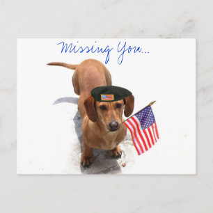 Missing tú tarjeta postal patriótica dachshund