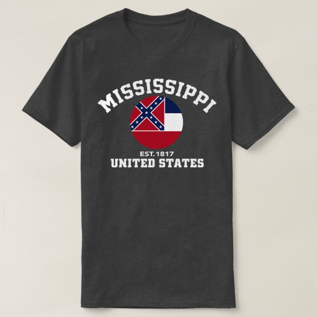 Mississippi los E.E.U.U. Est. Camiseta patriótica (Diseño del anverso)