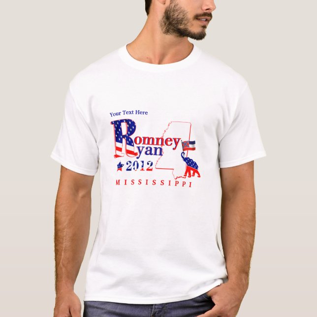 Mississippi Romney y camiseta 2012 de Ryan 2 (Anverso)