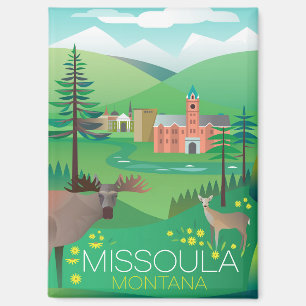 Missoula, imán refrigerador de Montana