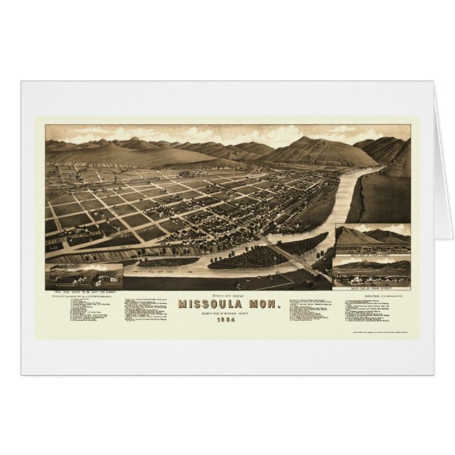 Missoula, mapa panorámico de la TA - 1884 (Anverso (Horizontal))