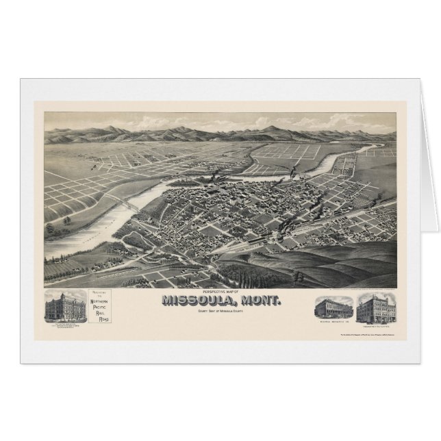 Missoula, mapa panorámico de la TA - 1891 (Anverso (Horizontal))
