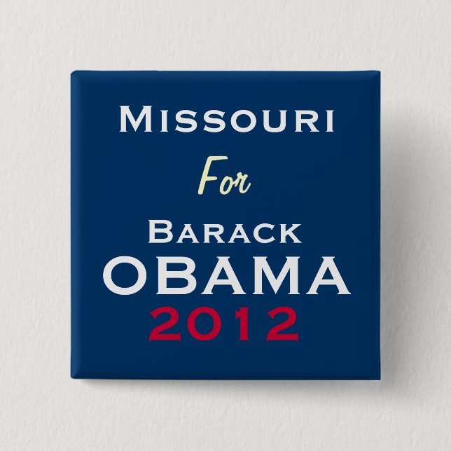 MISSOURI para el botón de la campaña de OBAMA 2012 (Anverso)