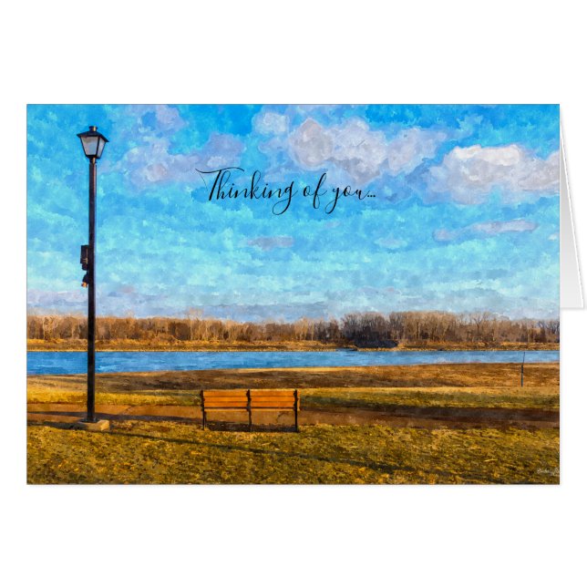 Missouri River Bench Painterly Pensando En La Tarj (Anverso (Horizontal))