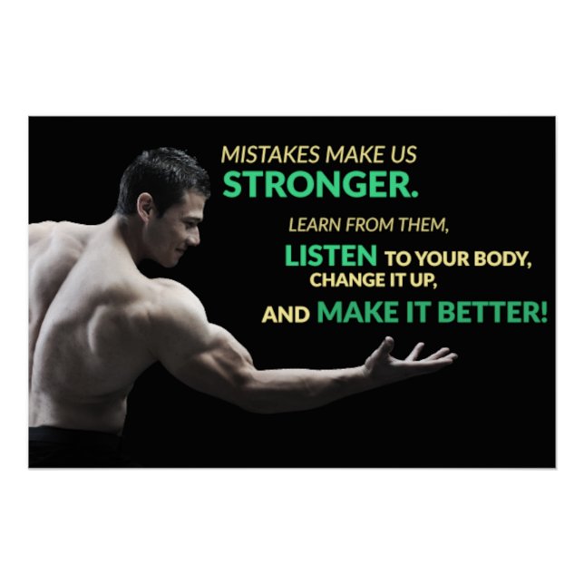 Mistakes Make Us Stronger Motivational Poster (Anverso)
