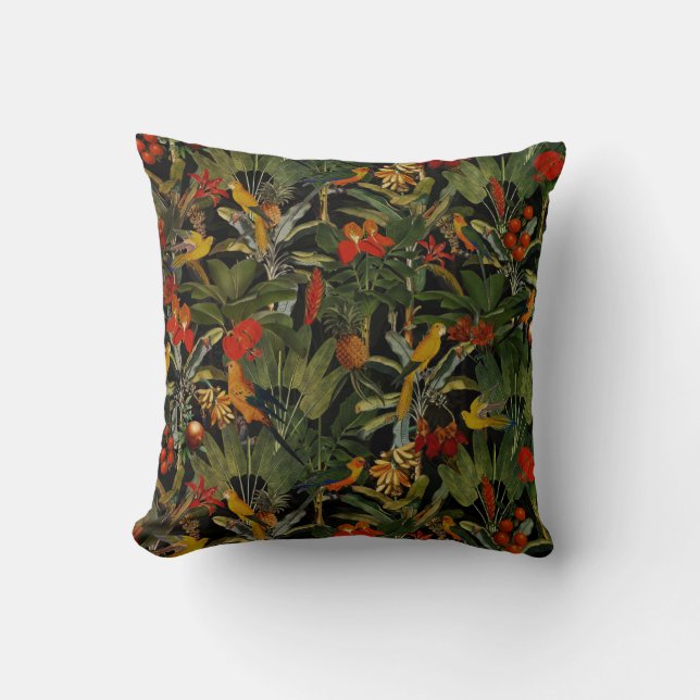 Misterioso Cojín decorativo de la jungla tropical  (Anverso)