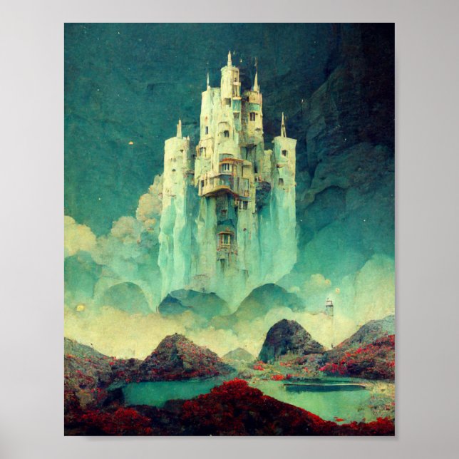 Misterioso Poster de Arte Fantasy Castle (Frente)