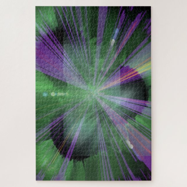 Misterioso Rompecabezas Violeta Verde (Vertical)