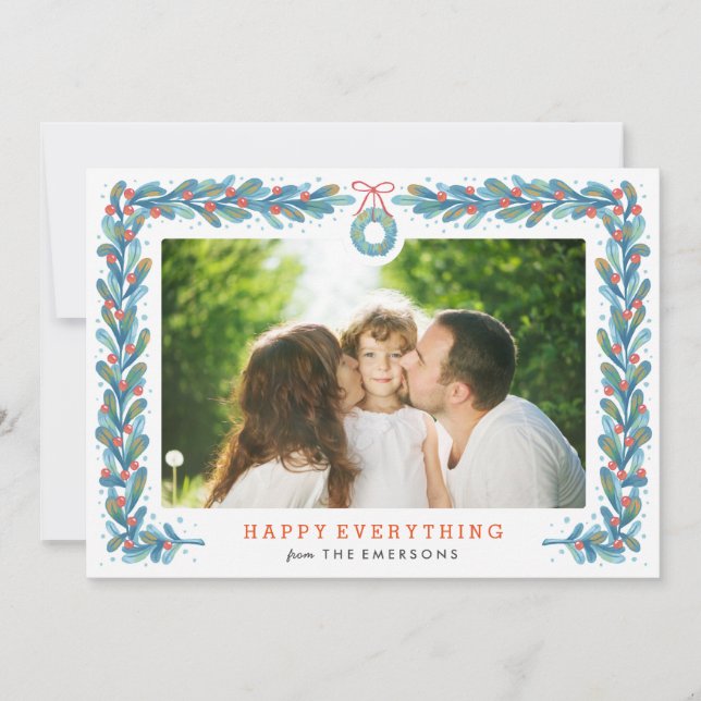 Mistle Wreath - Tarjeta fotográfica de vacaciones (Anverso)
