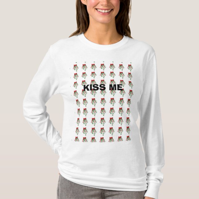 MISTLETOE GALORE Y BESE LA CAMISETA DE UNA MUJER (Anverso)