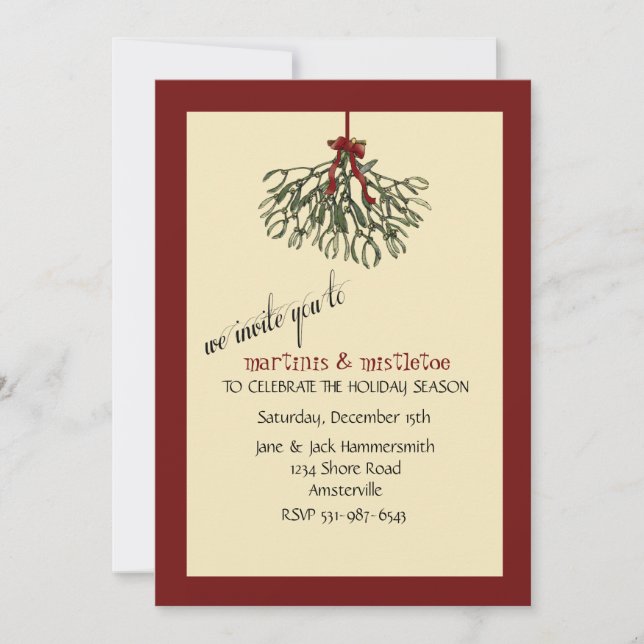 Mistletoe - Invitación a fiestas de vacaciones (Anverso)