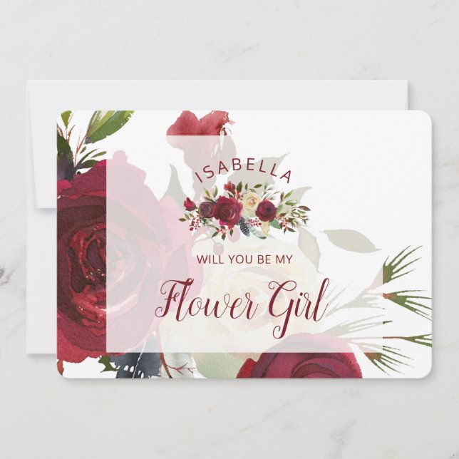 Mistletoe Manor Be My Flower Girl Propuesta Card (Anverso)