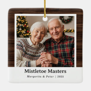 Mistletoe Masters - Ornamento de fotos de los abue