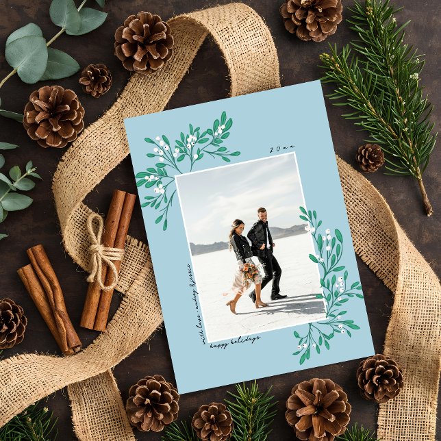 Mistletoe romántico - Tarjeta de vacaciones de fot (Subido por el creador)