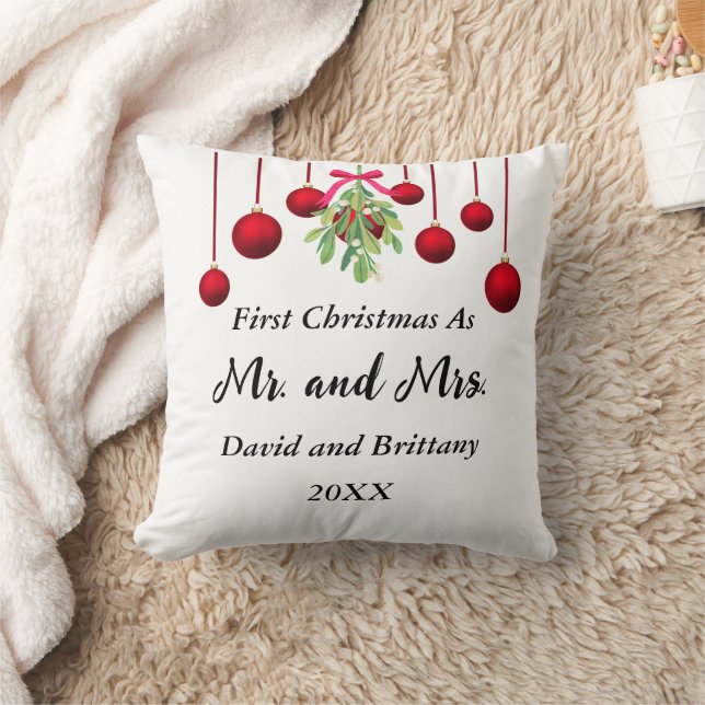 Mistletoe y Navidades rojos pelan a la almohada de (Manta)