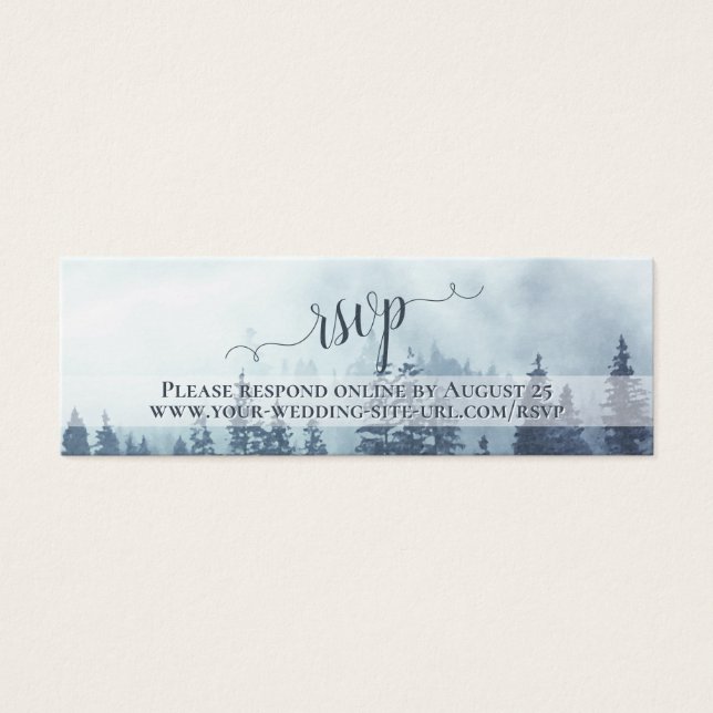 Misty Blue Mountains Boda Tarjeta en línea RSVP (Frente)