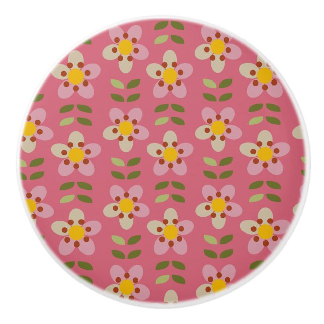 MISTY CHARM - Pomo de cerámica floral (Anverso)