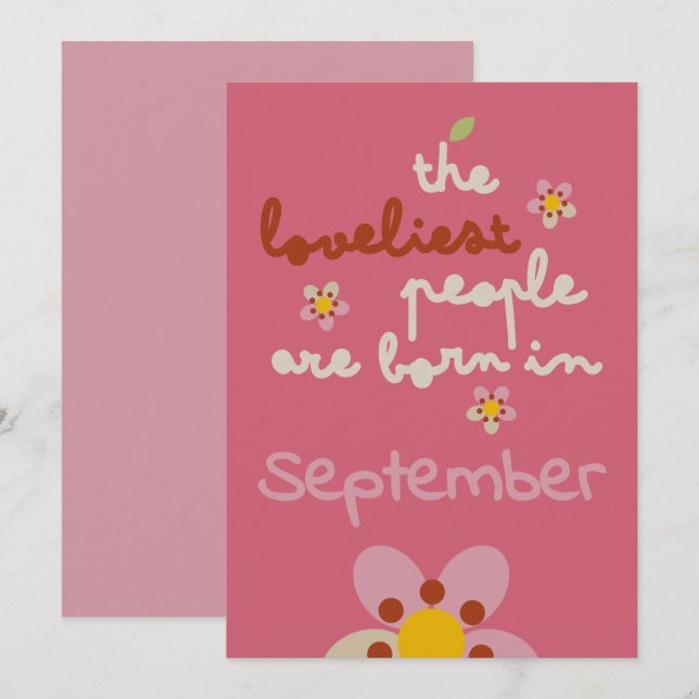 MISTY CHARM - Tarjeta de invitación floral de cump (Anverso / Reverso)