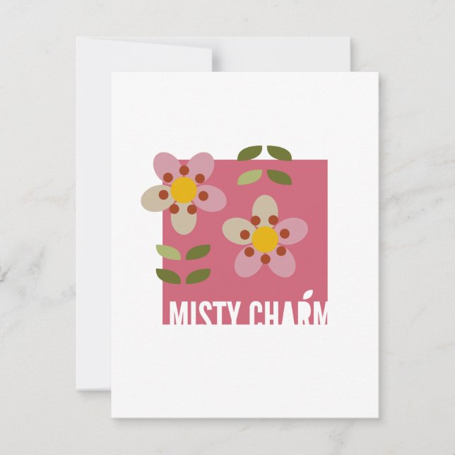MISTY CHARM - Tarjeta de invitación floral moderna (Anverso)