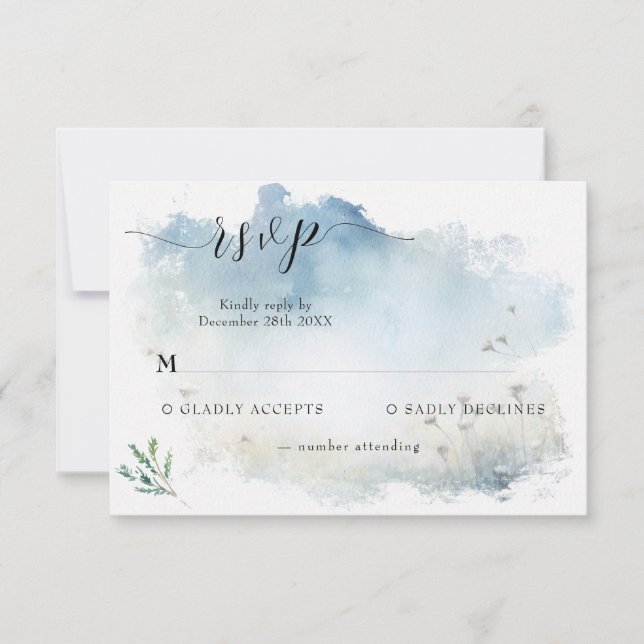 Misty Morning Meadow Wedding RSVP (Anverso)