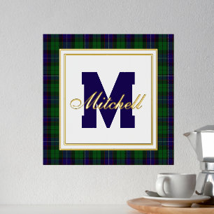Mitchell Tartan Plaid Monograma Impresiones de Rel