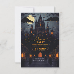 Mítica invitación de fiesta de Halloween con temas
