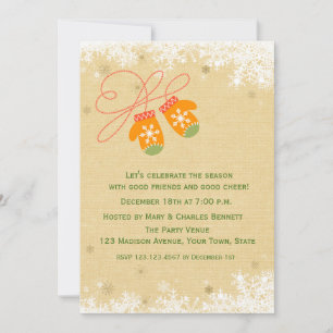 Mitones de invierno, invitaciones para fiestas de 