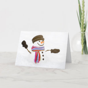Mittens para tarjeta de vacaciones Detroit Snowman