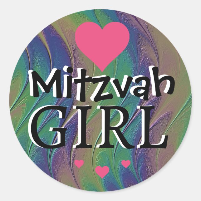 Mitzvah Chica Rainbow Pegatina (Anverso)