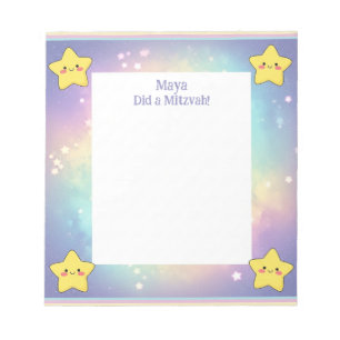 Mitzvah personalizado señala el Bloc de notas de l