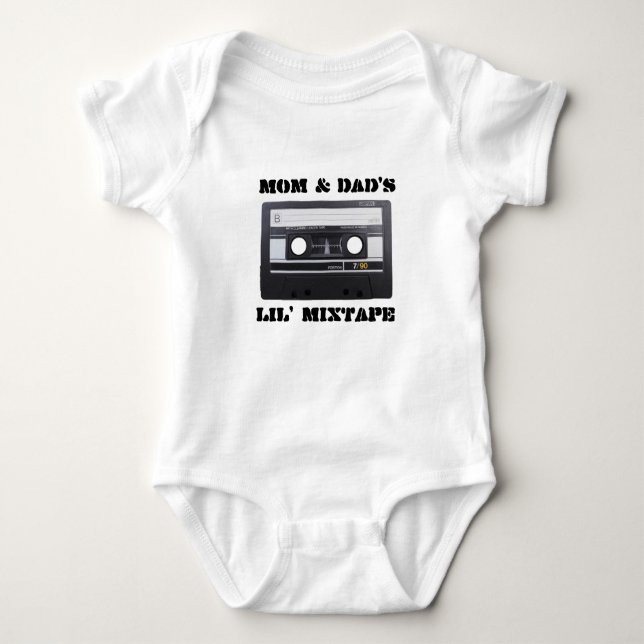 MixTape Baby Jersey de mamá y papá, blanco (Anverso)