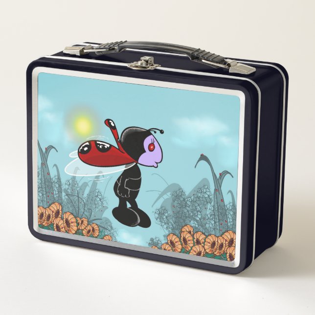 Mizz Ladybug Metalizado Lunch Box (Anverso)