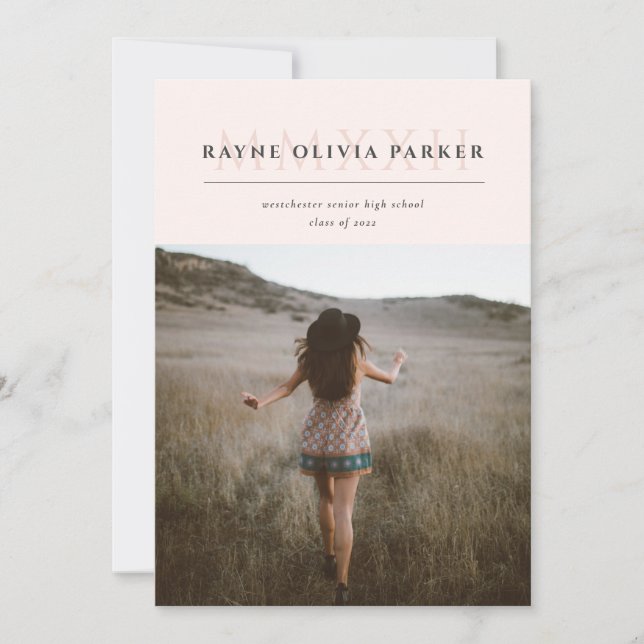 MMXXII Número romano 2022 Invitación de graduación (Anverso)