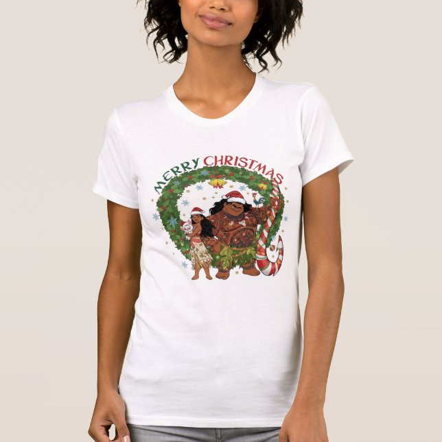 Moana y Maui Feliz Camiseta de Navidad | Adv de va (Anverso)