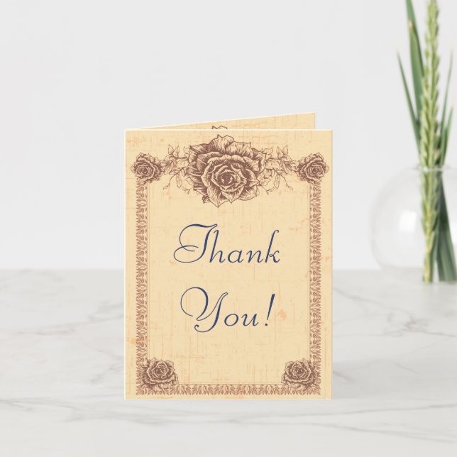 Mocasín Rosa Vintage Borde Agradecimiento de Boda (Anverso)