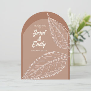 Mocha Estilo Arco Marrón Sale Invitación a la Boda