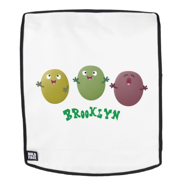Mochila Aceitunas alegres y lindas cantando personalizado (Cara extraíble)