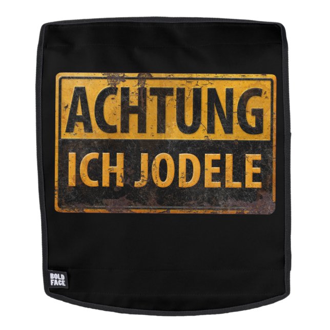 Mochila ACHTUNG ICH JODELE Lustig German Yodel Rótulo Schi (Cara extraíble)