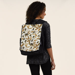 Mochila Acorns y hojas de roble en blanco roto