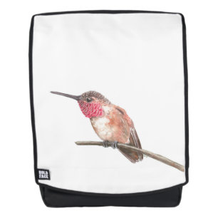 Mochila acuarela de colibrí