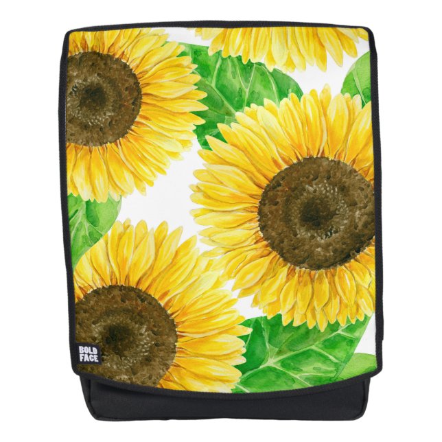 Mochila acuarela de girasoles (Anverso)