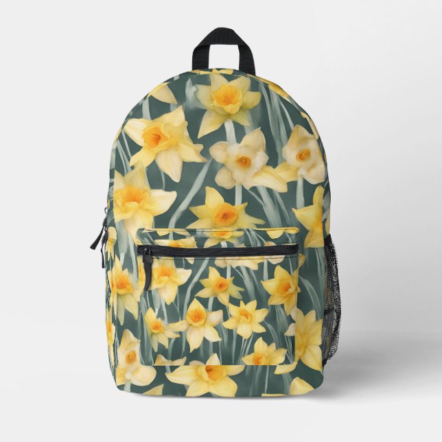 Mochila acuarela Flores de Daffodil | Bolsa floral (Anverso)