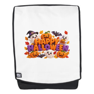 Mochila Adorable fantasma lindo de arcilla 3D Feliz Hallow